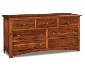 Finland 7-Drawer Dresser in Rustic Hickory Wood