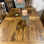 Rustic Hickory Table 3 With Knots and Distressed Scuff Marks